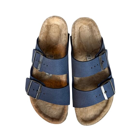 BIRKENSTOCK Women's Arizona Shearling in Elemental Blue They Were Too Small - Picture 8 of 10